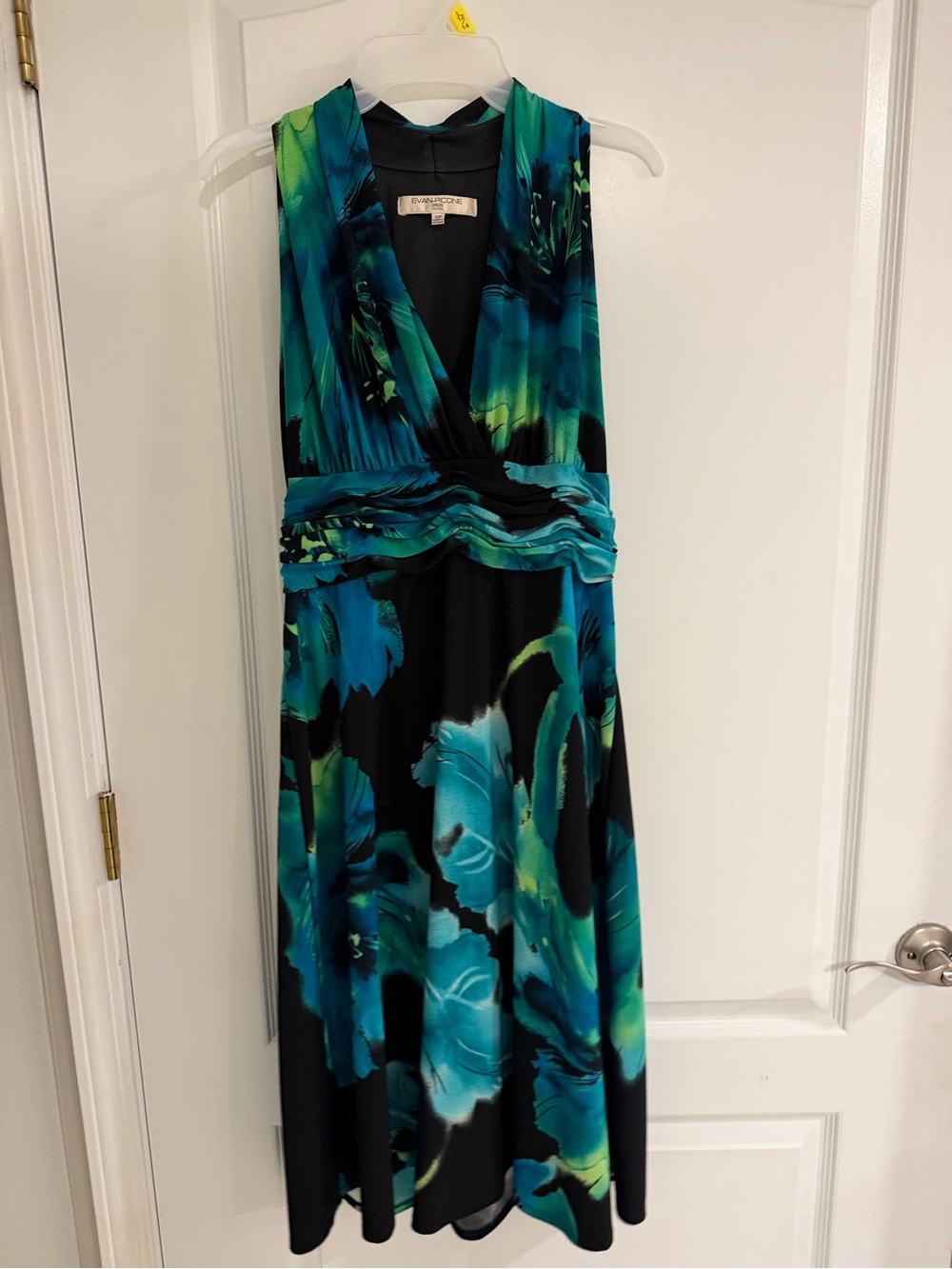 Shin Length Black Floral Dress